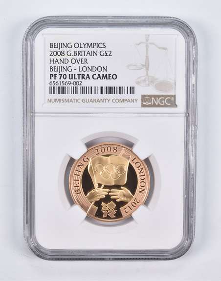 PF70 UCAM 2008 Great Britain 2 Pounds Gold Beijing London NGC