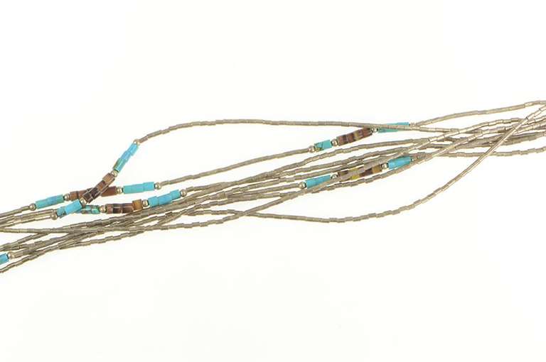 Sterling Silver Southwestern Turquoise Liquid Silver Layered Necklace