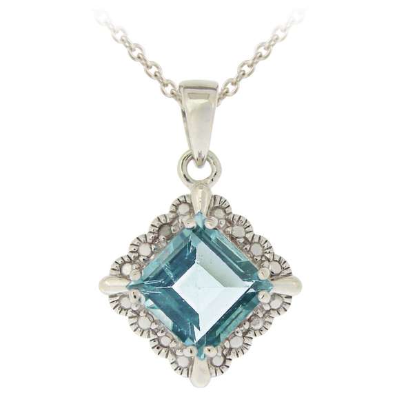 Sterling Silver Blue Topaz Necklace
