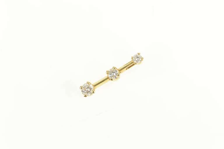 14K Yellow Gold 0.22 Ctw Round Diamond Tiered Bar Pendant