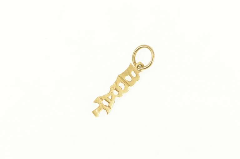 14K Yellow Gold Brat Spoiled Word Cut Out Novelty Funny Charm/Pendant