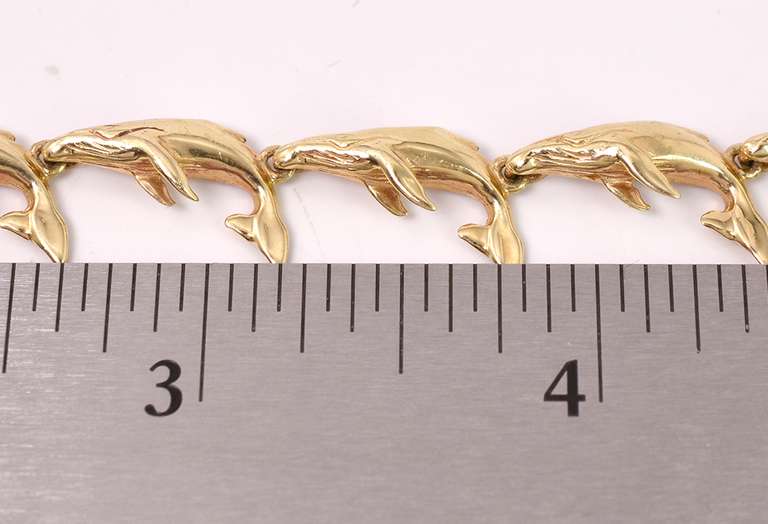 Incredible Whale Themed Bracelet in 14K Yellow Gold