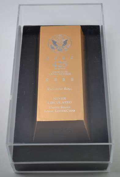 $50 Roll Of Thomas Jefferson $1 Coins In Presentation Display.