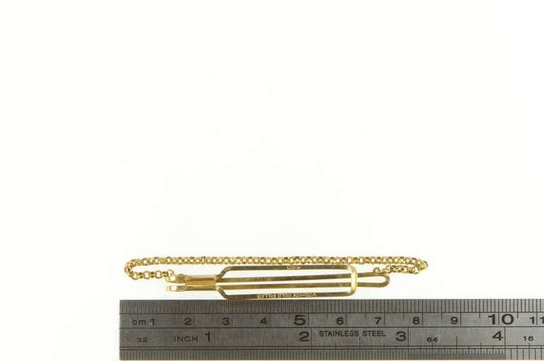 Gold Filled Art Deco Squared Classic Rolo Chain Tie Bar