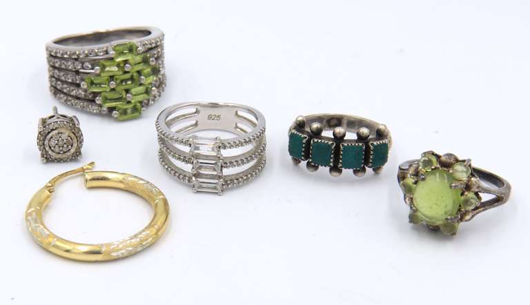Group Lot of Vintage 925 Sterling Silver Rings