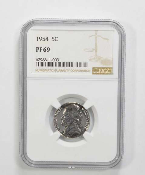 PF69 1954 Jefferson Nickel - Graded NGC