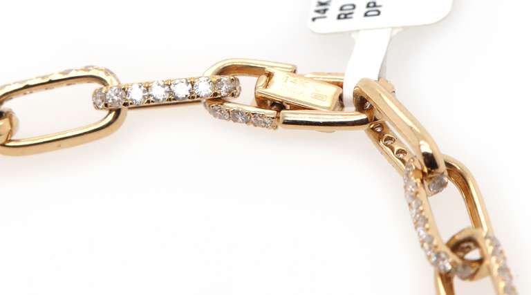 New 3.63ctw Diamond Oval Link Bracelet in 14K