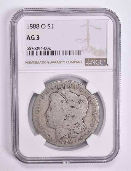 AG3 1888-O Morgan Silver Dollar NGC Lowball Low Ball