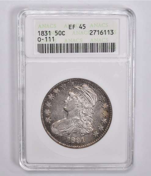 EF45 1831 Capped Bust Half Dollar O-111 ANACS