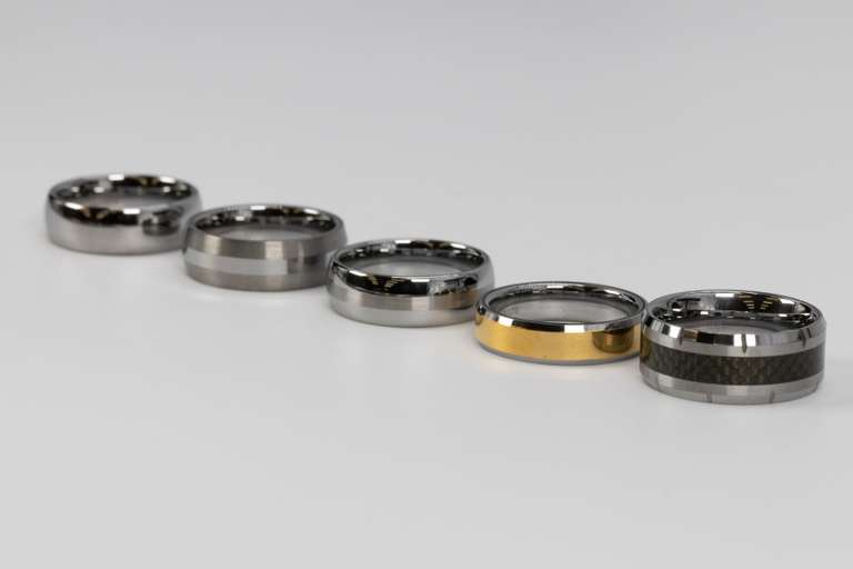 Lot of 5 Size 11.5 Tungsten Carbide Rings in Various Styles