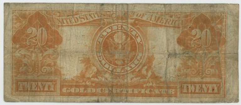 Scarce Series of 1922 Large Size $20 Gold Certificate note