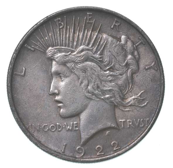 1922 Peace Silver Dollar Stickered Back Calico Ghost Town