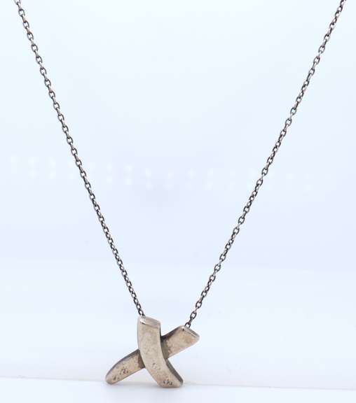 Tiffany & Co X Pendant on Chain in Sterling Silver