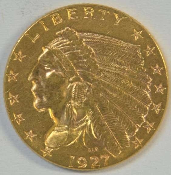 Fully struck BU 1927 US $2.50 Indian Gold Piece. Nice