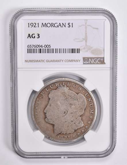 AG3 1921 Morgan Silver Dollar NGC Lowball Low Ball