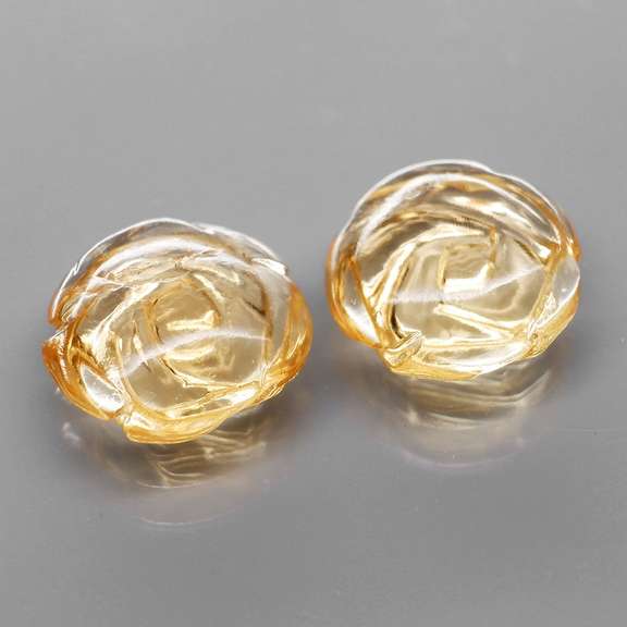 Translucent! 3.21ct champagne Citrine flower carvings