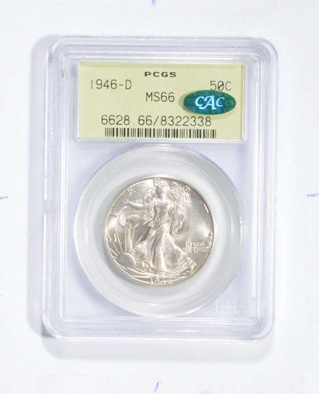 MS66 1946-D Walking Liberty Half Dollar - CAC - Graded PCGS