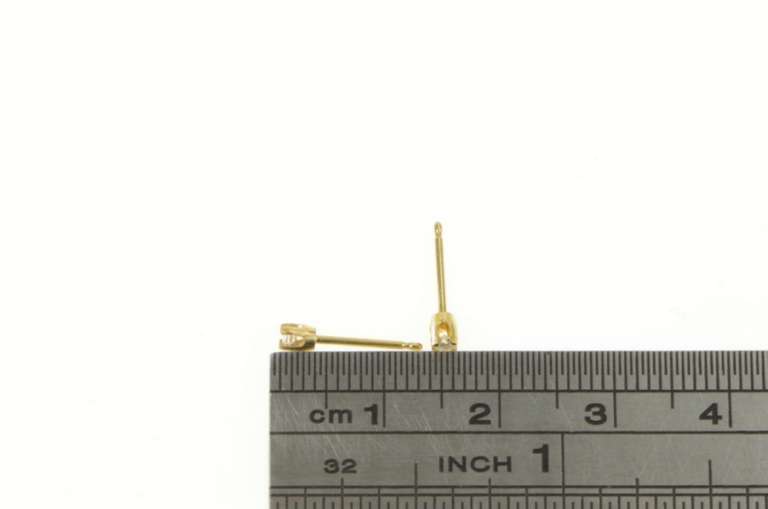 14K Yellow Gold Classic Diamond Round Solitaire Stud Earrings