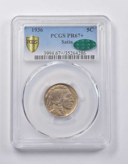 PR67+ 1936 Indian Head Buffalo Nickel Satin CAC PCGS