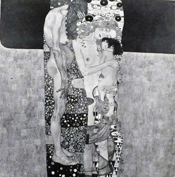 Gustav Klimt, 1920 Rare limited edition offset lithograph Gustav Klimt Die drei Lebensalter