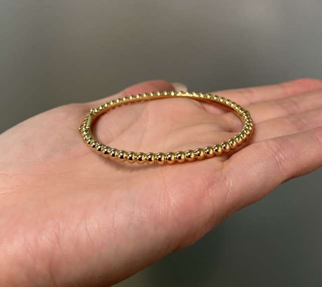 Van Cleef and Arpels Perlée pearls collection gold bracelet, medium model