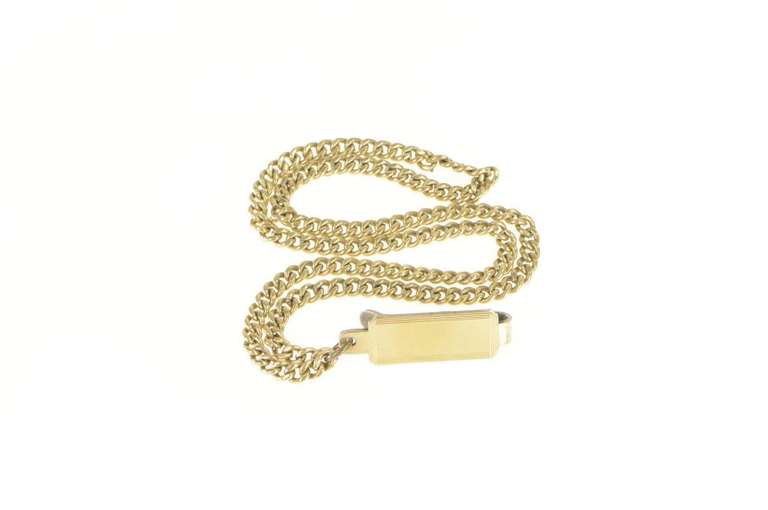 Gold Filled Victorian Curb Link Classic Tie Bar Watch Chain Necklace