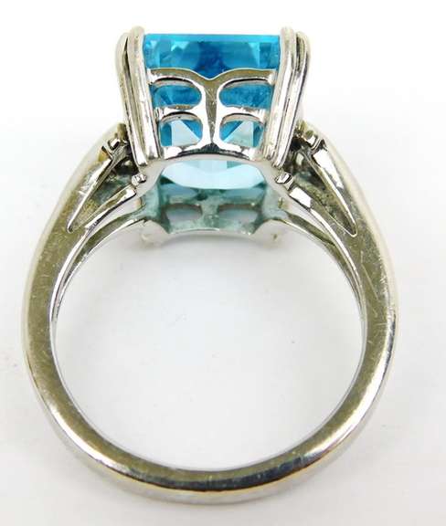 Sterling Ring with Large Blue Topaz, Size7