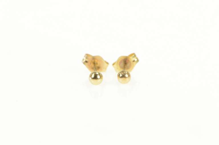 14K Yellow Gold 2.8mm Round Ball Classic Stud Sphere Earrings