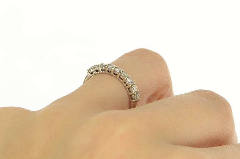 18K White Gold 0.50 Ctw Diamond Classic Wedding Band Ring