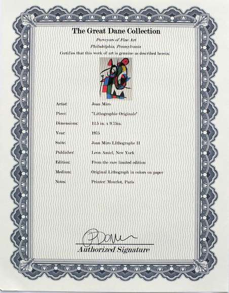 Miro, limited edition lithograph 1975