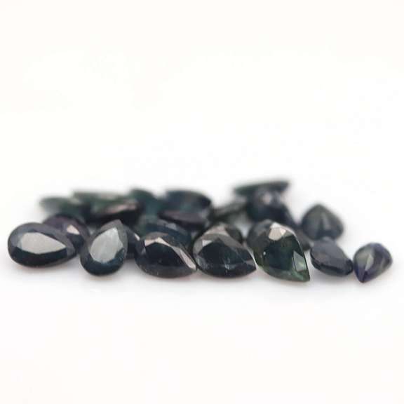 Heated only! 10.83ct blue green Sapphire set