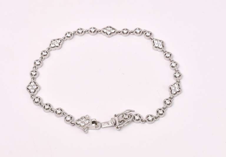 Sterling Bracelet With White Gems