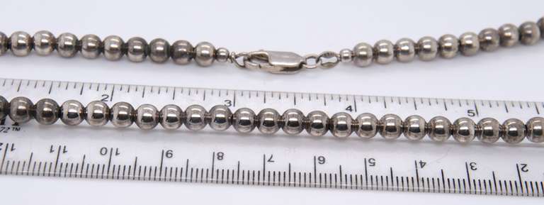 Vintage 925 Sterling Silver Beads Necklace