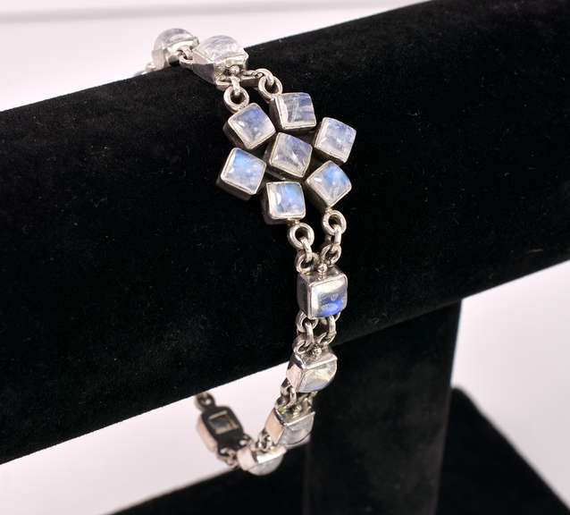 Moonstones Set In Sterling Bracelet