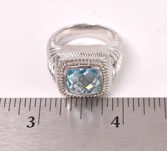 Blue Topaz Set In Sterling Ring