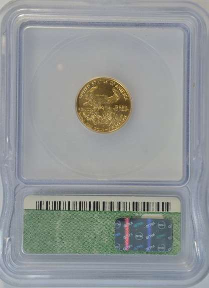 Flawless Gem BU 2002 $5 American Gold Eagle. ICG MS70