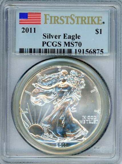 2011 American Silver Eagle in PCGS MS70 First Strike