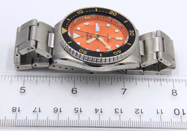 Seiko Sport Day Date Automatic Oange Dial Watch