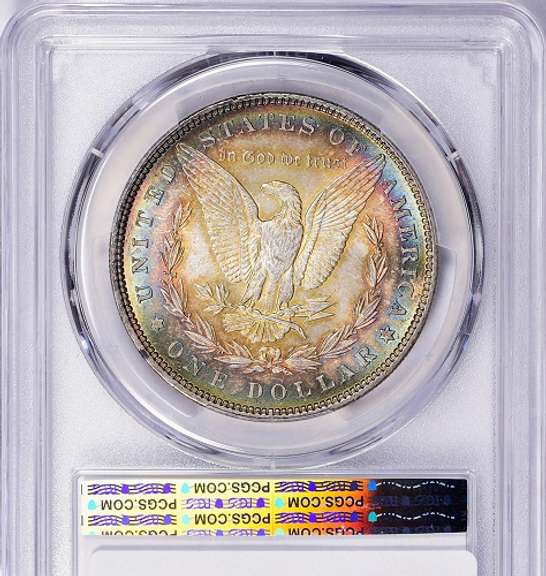 Superb Gem BU 1896P Morgan Incredible Toning Throughout PCGS MS 65!