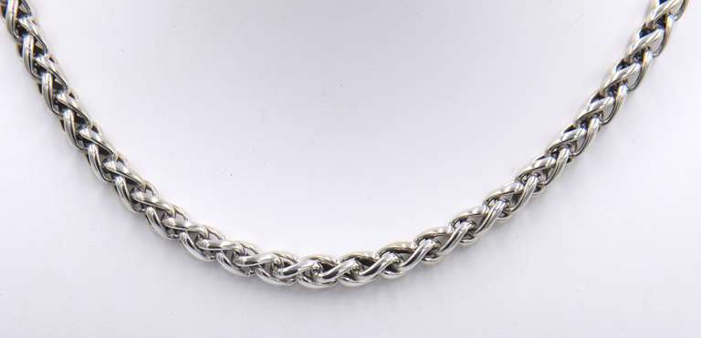 Trendy David Yurman Wheat Chain Necklace with Yellow Gold Accents