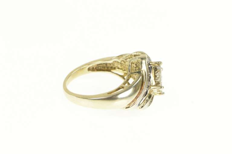 10K Yellow Gold 1.00 Ctw Invisible Set Diamond Engagement Ring