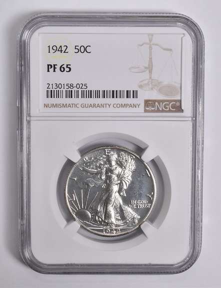 PF65 1942 Walking Liberty Half Dollar NGC