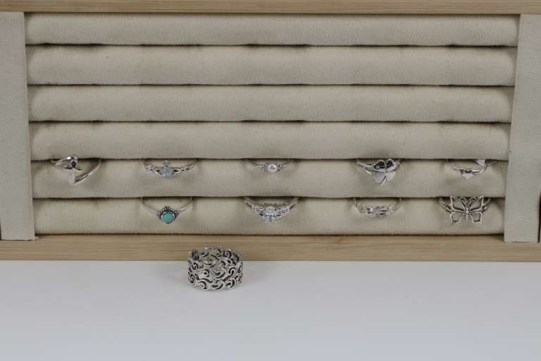 Sterling Silver Curated Ring Assortment Various Sizes & Styles (10 Ring Lot)