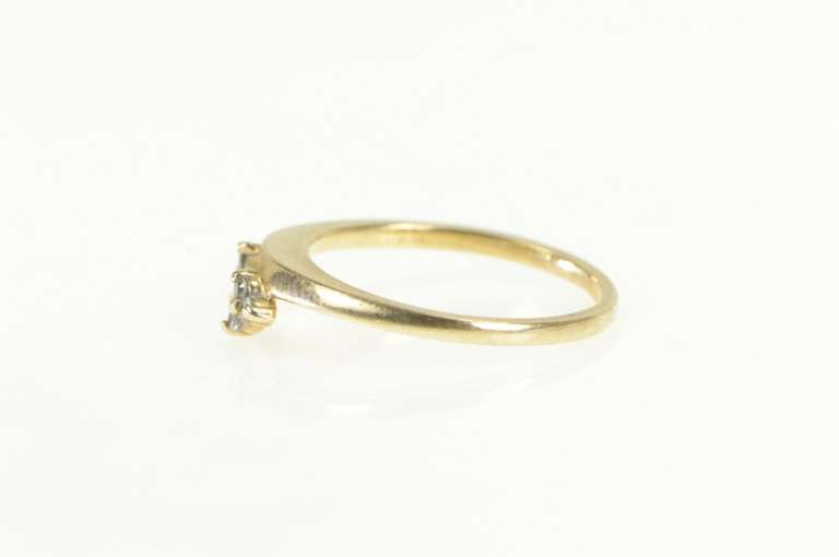14K Yellow Gold Diamond Cluster Wedding Band Wrap Ring