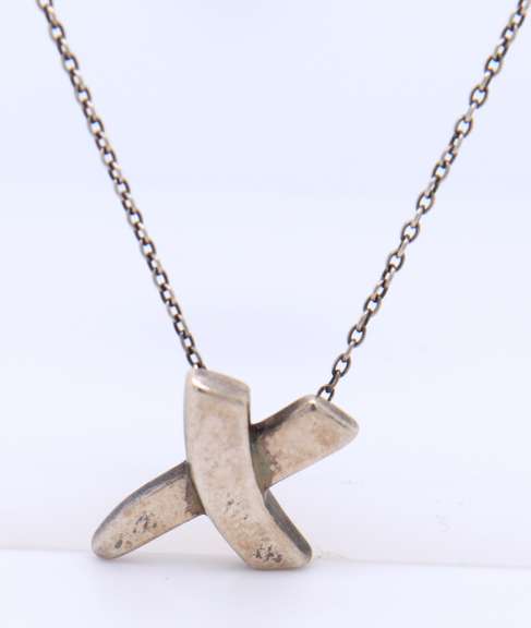 Tiffany & Co X Pendant on Chain in Sterling Silver