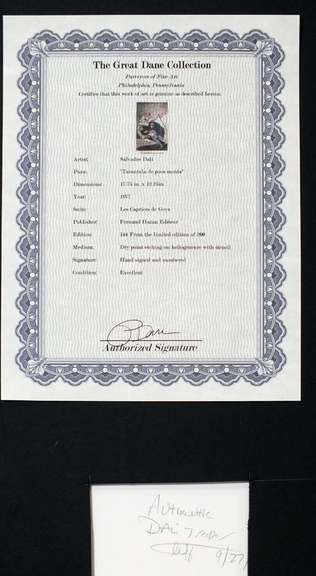 Original hand signed Dali from Goya series