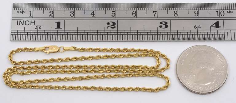Useful 14k Rope Pendant Necklace