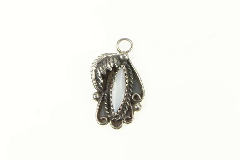 Sterling Silver Native American Mother of Pearl Navajo Charm/Pendant