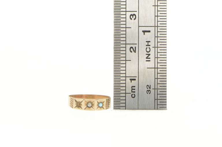 10K Yellow Gold Victorian Turquoise Ornate Child's Baby Ring
