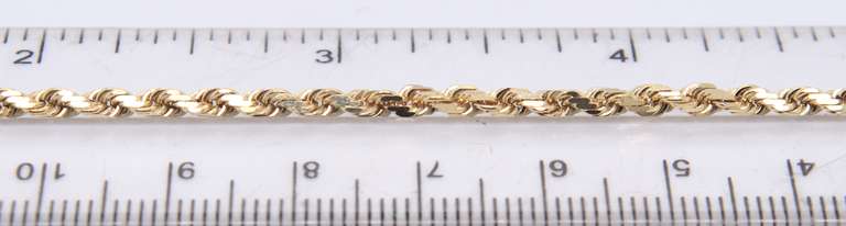 Elegant Yellow Gold Rope Chain Necklace